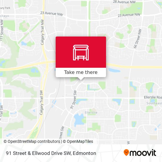 91 Street & Ellwood Drive SW map