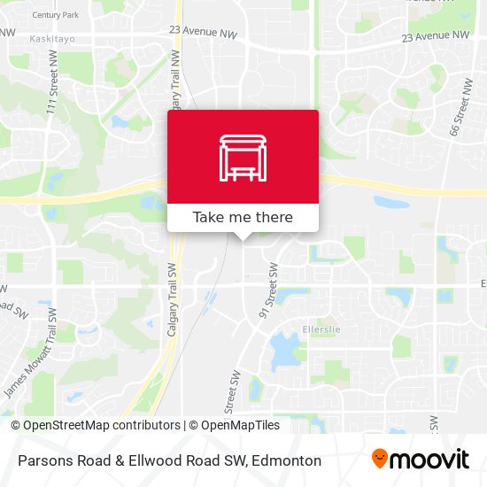 Parsons Road & Ellwood Road SW map