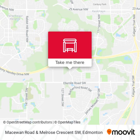 Macewan Road & Melrose Crescent SW map