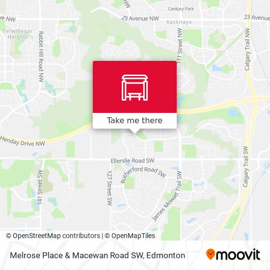 Melrose Place & Macewan Road SW map