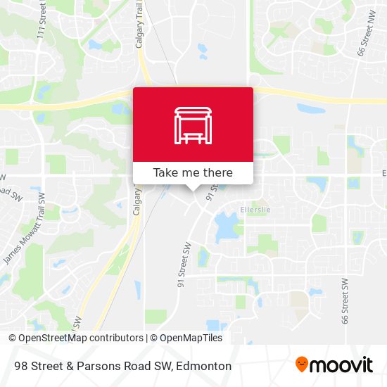 98 Street & Parsons Road SW map