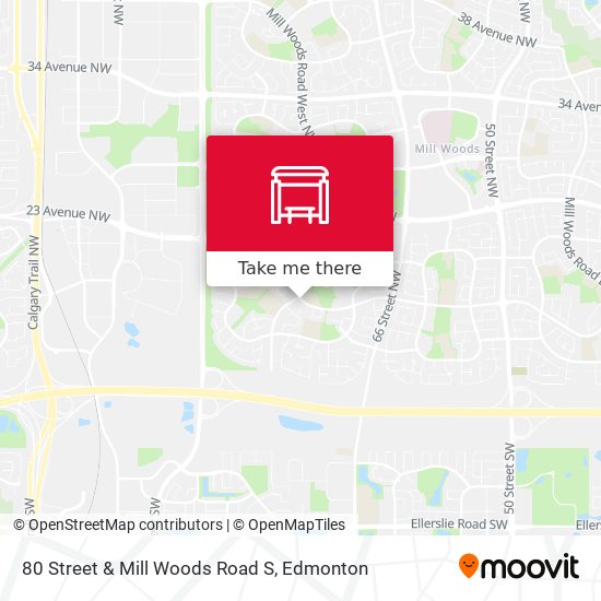 80 Street & Mill Woods Road S map