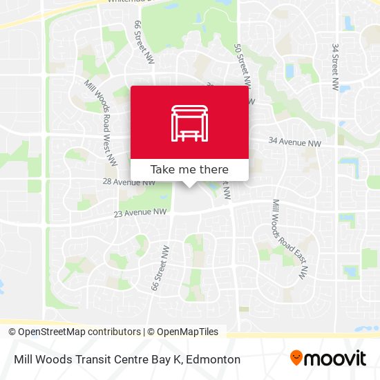 Mill Woods Transit Centre Bay K map