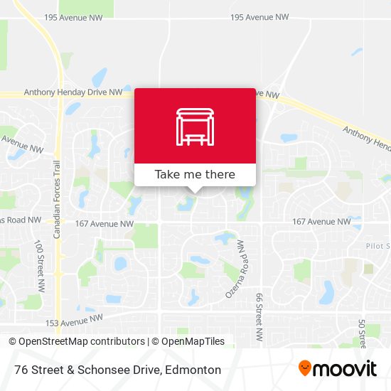 76 Street & Schonsee Drive map