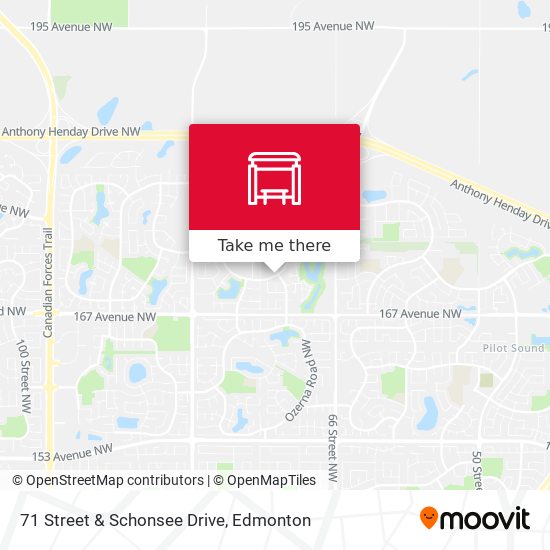 71 Street & Schonsee Drive map