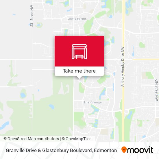 Granville Drive & Glastonbury Boulevard map