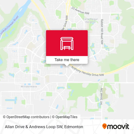 Allan Drive & Andrews Loop SW map