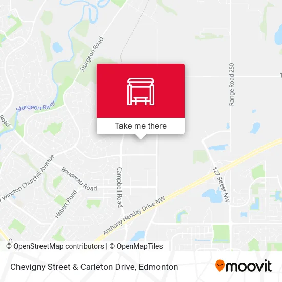 Chevigny Street & Carleton Drive map