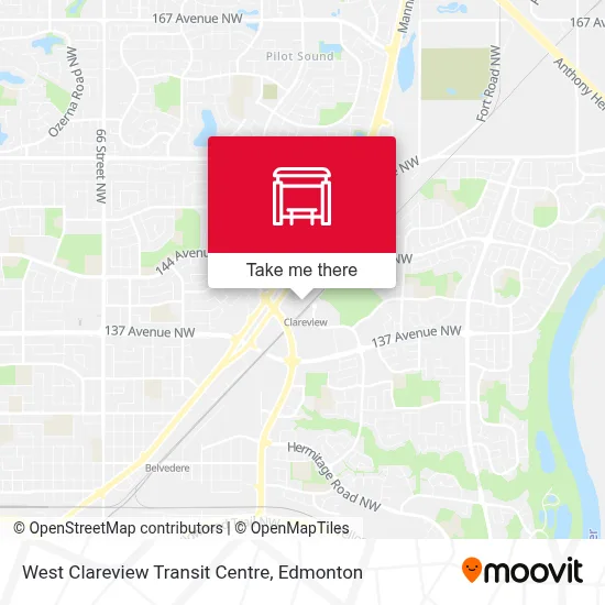 West Clareview Transit Centre map