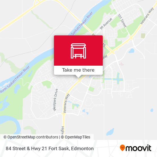 84 Street & Hwy 21 Fort Sask map