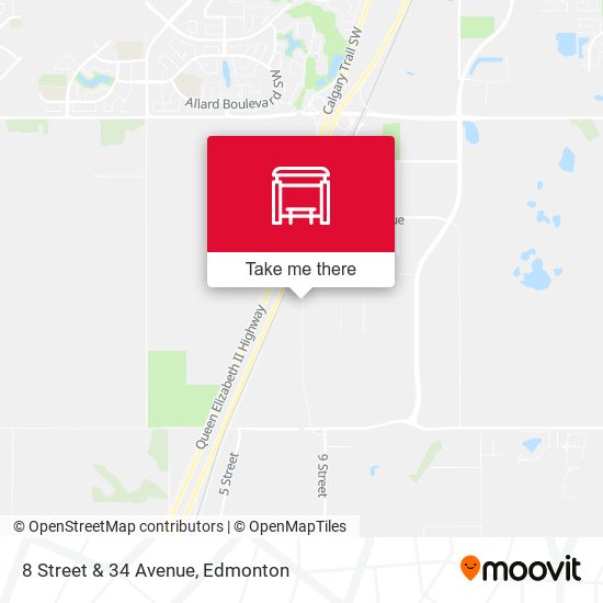 8 Street & 34 Avenue map