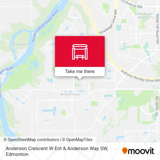Anderson Crescent W Ent & Anderson Way SW map