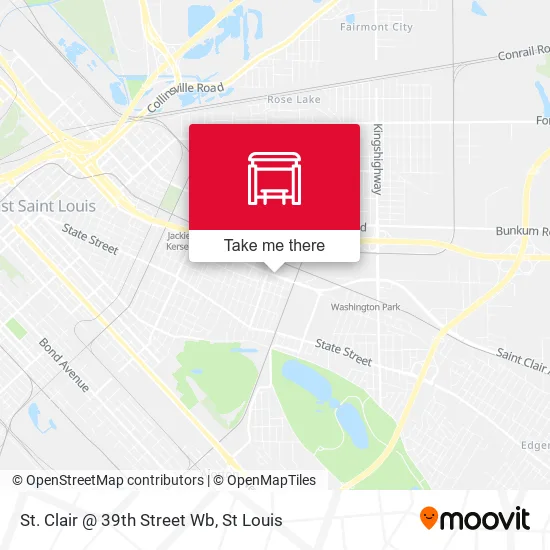 St. Clair @ 39th Street Wb map