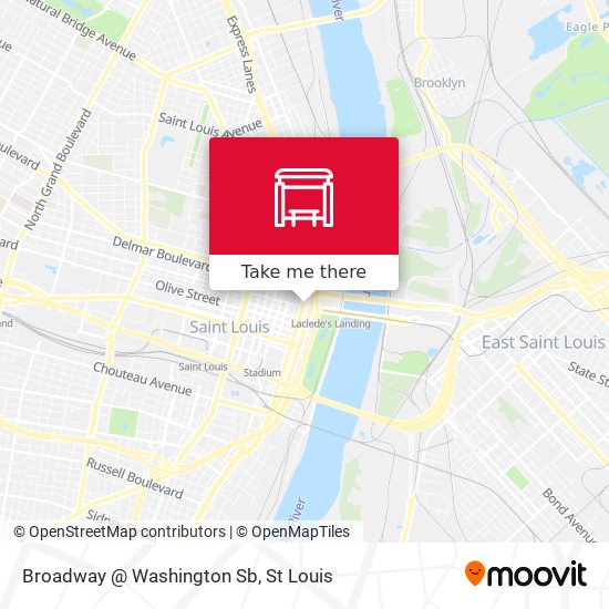 Broadway @ Washington Sb map