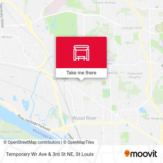 Temporary Wr Ave & 3rd St NE map