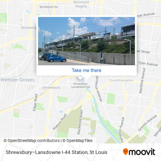 Mapa de Shrewsbury–Lansdowne I-44 Station