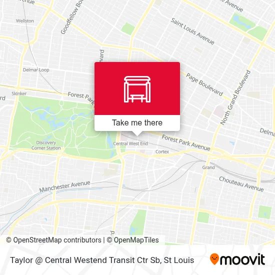 Taylor @ Central Westend Transit Ctr Sb map