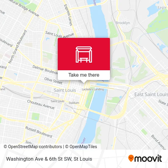 Washington Ave & 6th St SW map