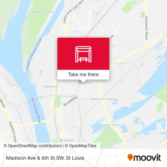 Madison Ave & 6th St SW map