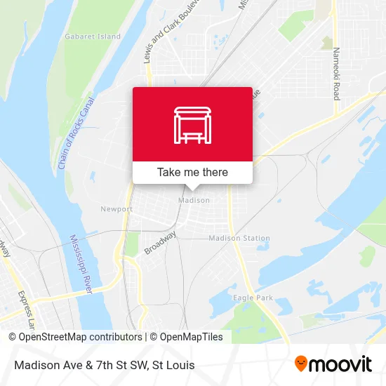 Madison Ave & 7th St SW map
