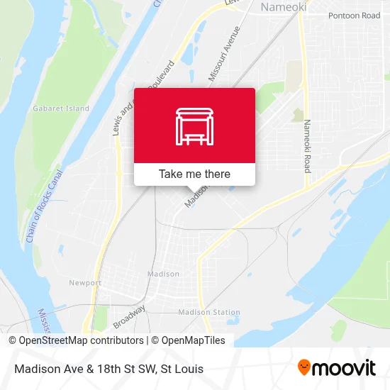 Madison Ave & 18th St SW map