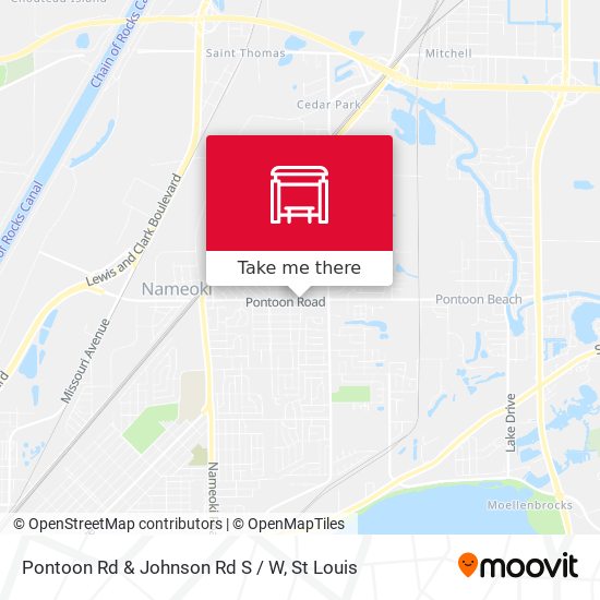 Pontoon Rd & Johnson Rd S / W map