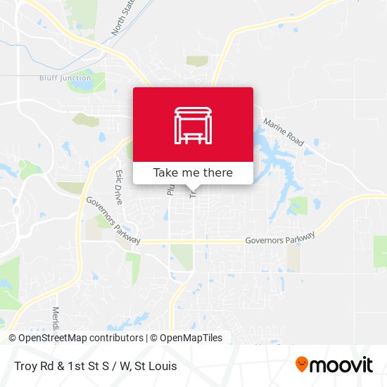 Troy Rd & 1st St S / W map