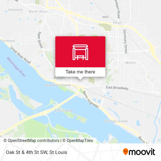 Oak St & 4th St SW map