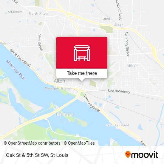 Oak St & 5th St SW map