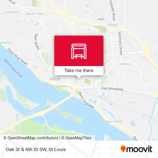 Oak St & 6th St SW map