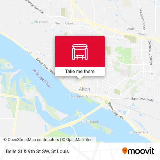 Belle St & 9th St SW map