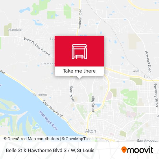Belle St & Hawthorne Blvd S / W map