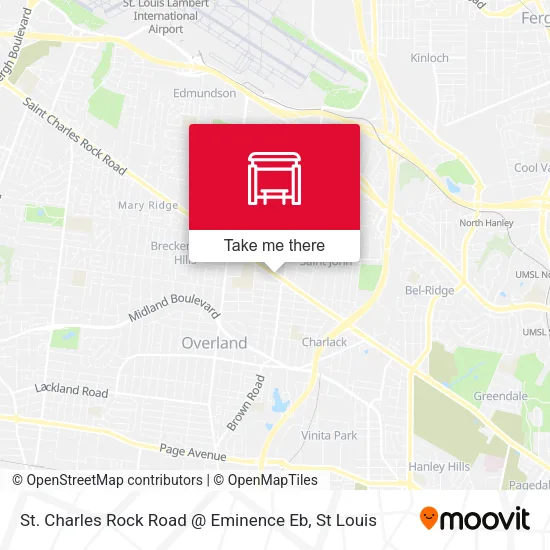 St. Charles Rock Road @ Eminence Eb map