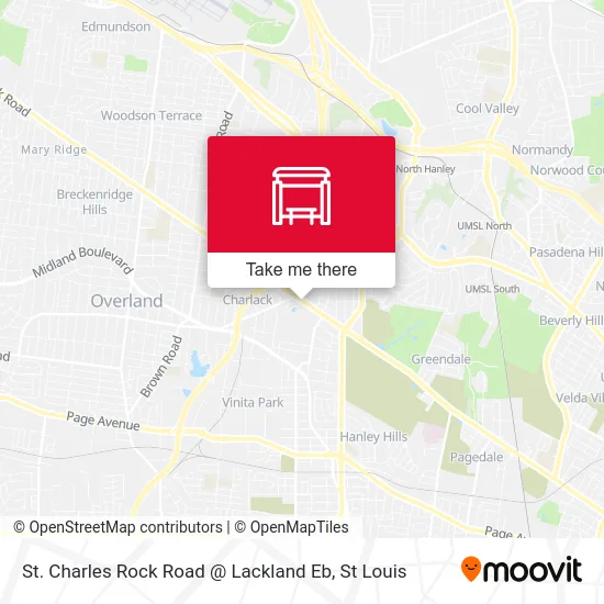 St. Charles Rock Road @ Lackland Eb map