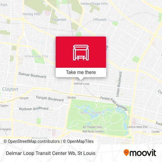 Mapa de Delmar Loop Transit Center Wb