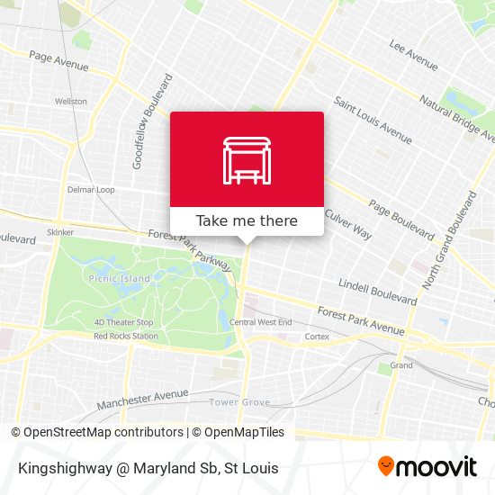 Kingshighway @ Maryland Sb map
