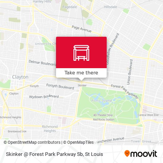 Skinker @ Forest Park Parkway Sb map