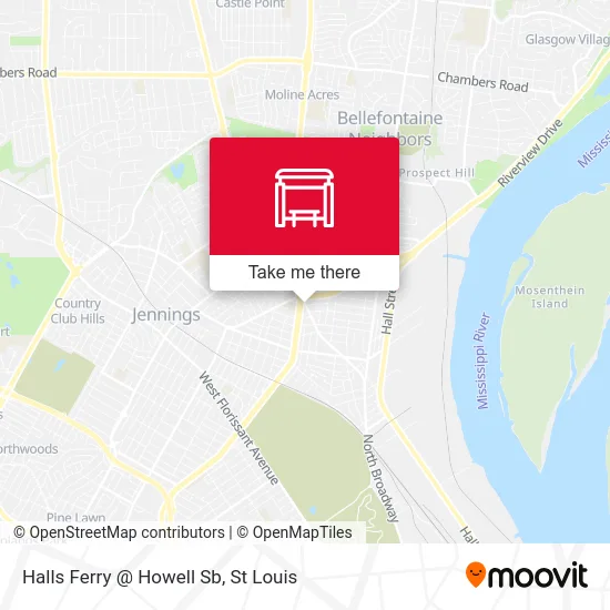 Halls Ferry @ Howell Sb map