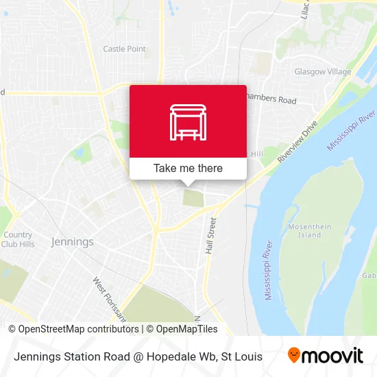 Jennings Station Road @ Hopedale Wb map