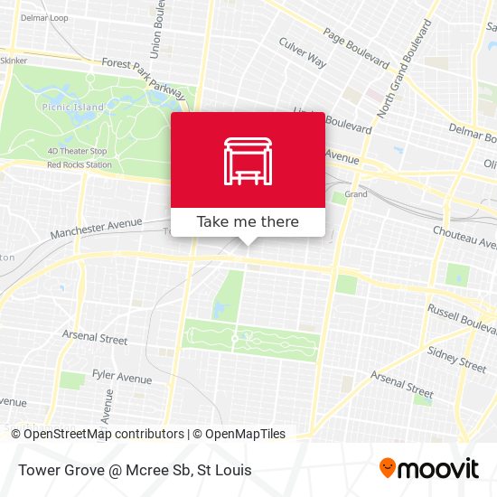Tower Grove @ Mcree Sb map