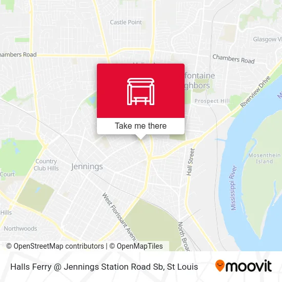 Halls Ferry @ Jennings Station Road Sb map