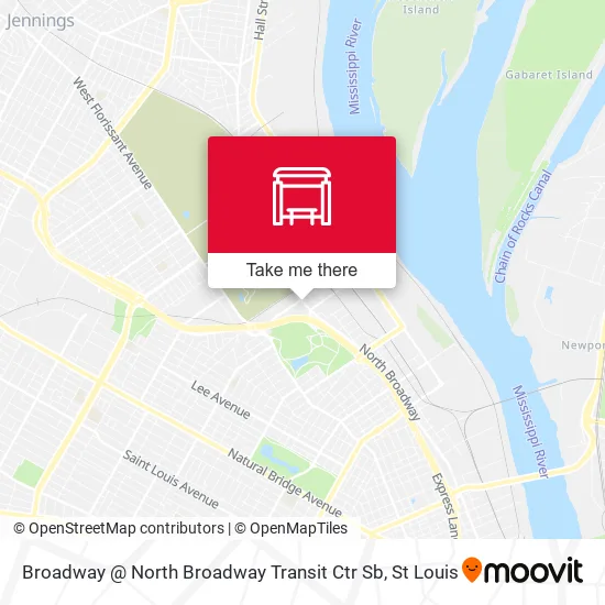 Broadway @ North Broadway Transit Ctr Sb map