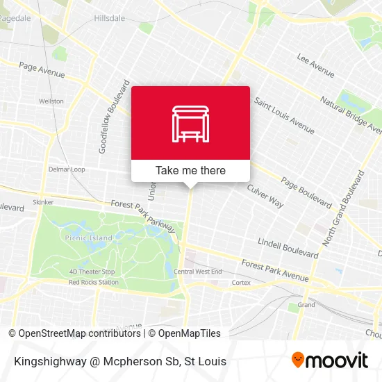 Kingshighway @ Mcpherson Sb map