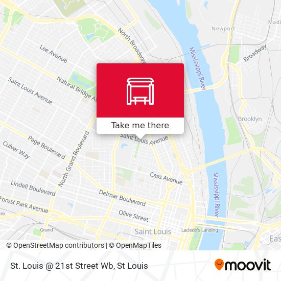 St. Louis @ 21st Street Wb map
