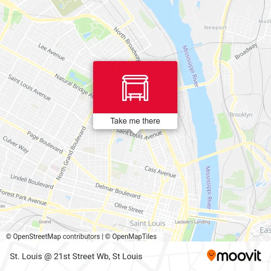 Mapa de St. Louis @ 21st Street Wb