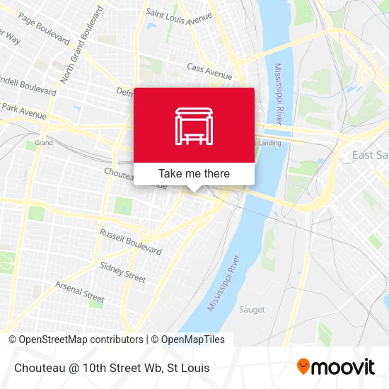 Mapa de Chouteau @ 10th Street Wb