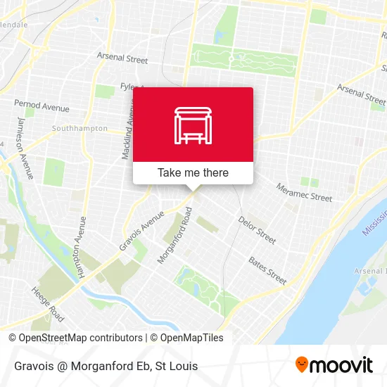 Gravois @ Morganford Eb map