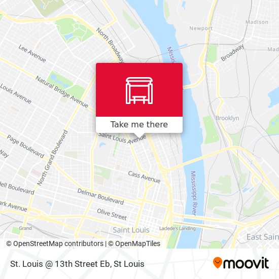 Mapa de St. Louis @ 13th Street Eb