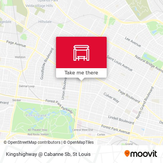 Kingshighway @ Cabanne Sb map