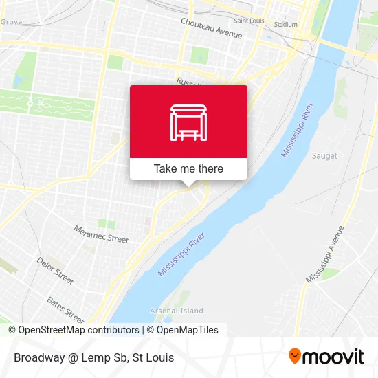 Broadway @ Lemp Sb map